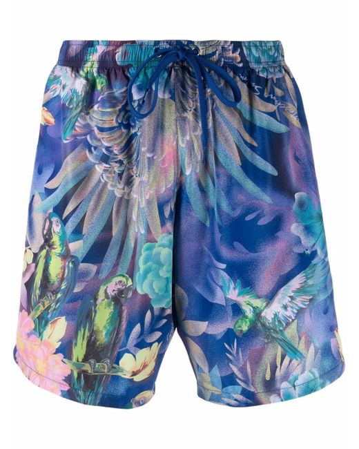 Moschino parrot print swim shorts