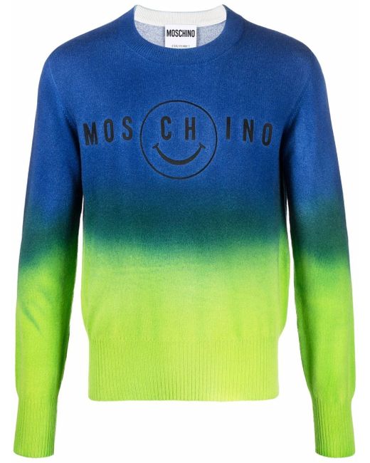Moschino gradient embroidered logo jumper