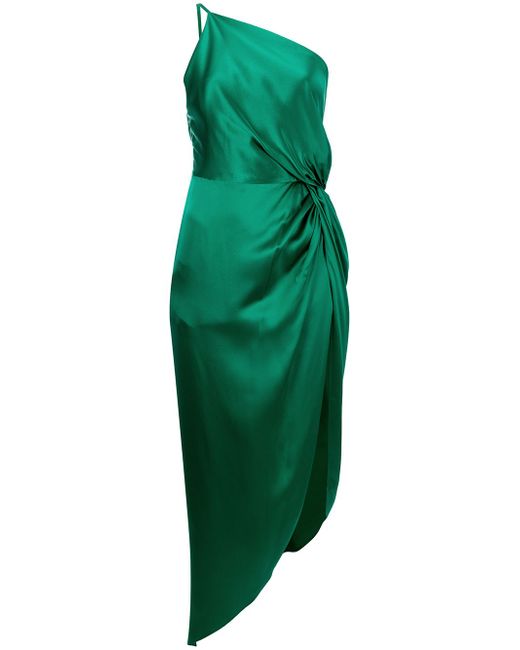 Michelle Mason knot-detail one-shoulder gown