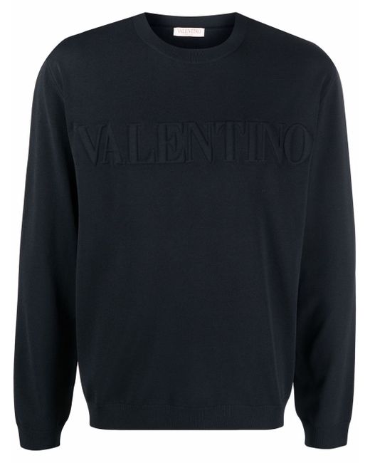 Valentino embossed-logo crew-neck sweatshirt