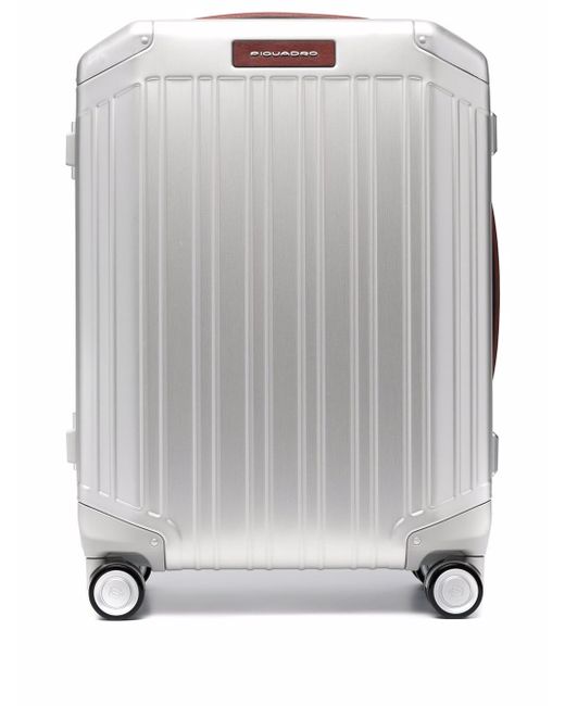 Piquadro aluminium ridged 4-wheel suitcase