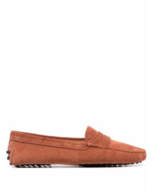 Tod's almond toe suede loafers