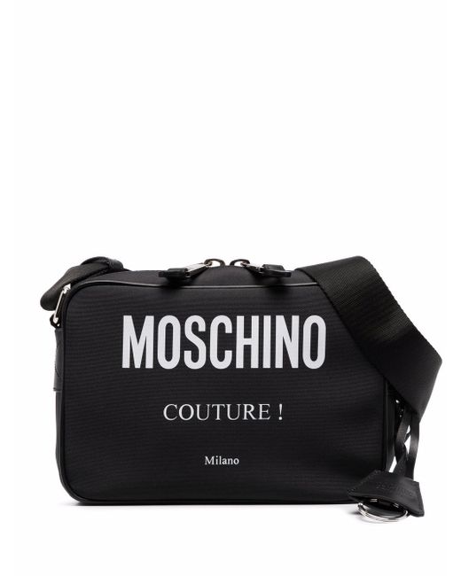 Moschino logo-print zipped shoulder bag