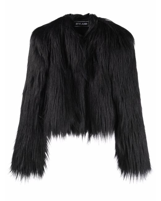 Styland faux-fur open front jacket