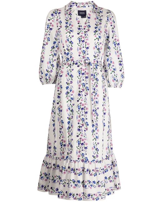 Marchesa Notte floral-print shirt dress