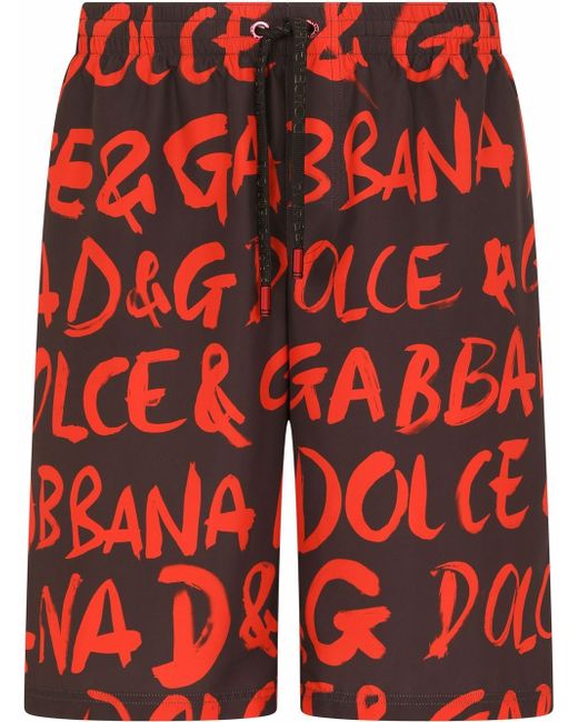 Dolce & Gabbana logo-print long swim shorts