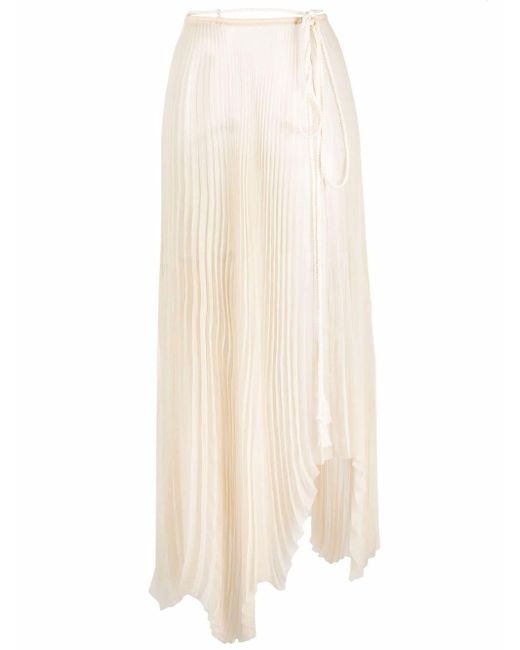 Nanushka wrap-style asymmetric pleated skirt