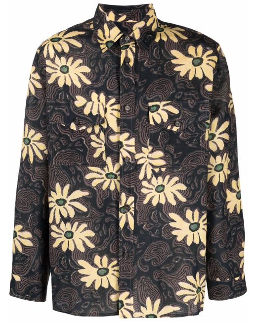 Nanushka floral print shirt jacket