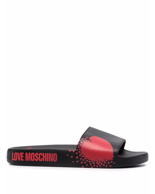 Love Moschino heart logo-print slides