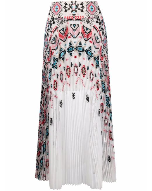 Ermanno Scervino patterned pleated maxi skirt