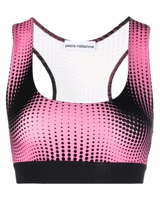 Paco Rabanne graphic-print racerback cropped top
