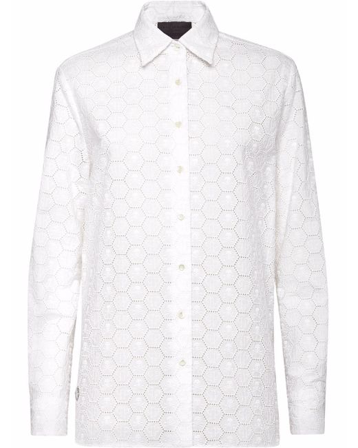 Philipp Plein long-sleeve lace shirt