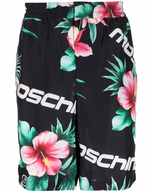 Moschino floral-print silk shorts