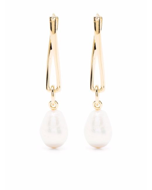 Missoma baroque pearl-twist drop earrings