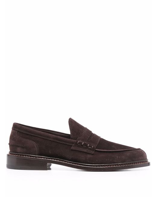 Tricker'S almond-toe suede loafers