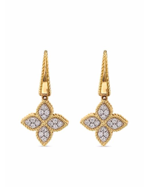 Roberto Coin 18kt yellow Princess Flower diamond earrings