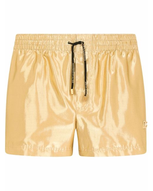 Dolce & Gabbana drawstring metallic swim shorts