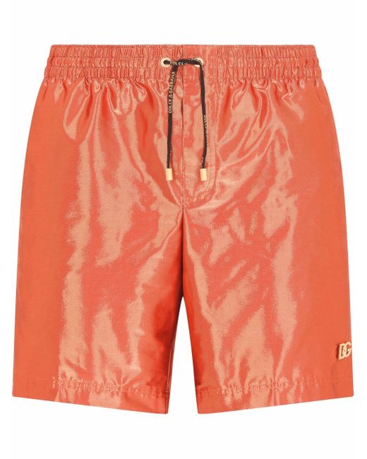 Dolce & Gabbana metallic drawstring swim shorts
