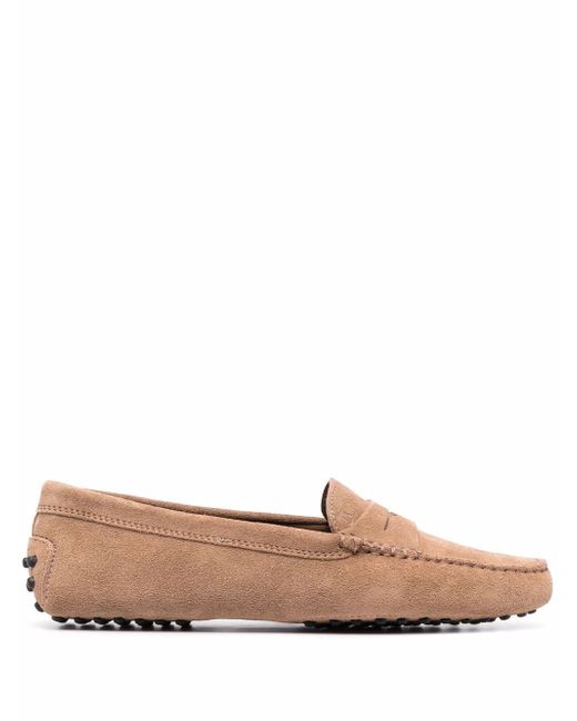 Tod's almond toe suede loafers