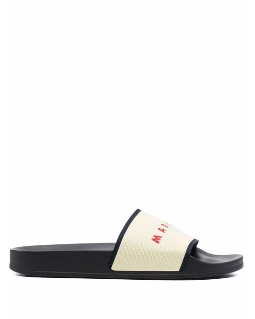 Marni jacquard-logo slippers