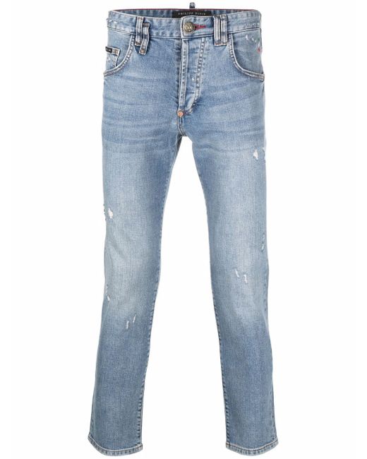 Philipp Plein distressed straight-cut jeans