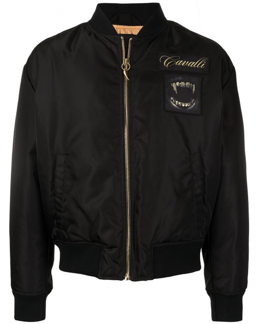 Roberto Cavalli patch-detail bomber jacket