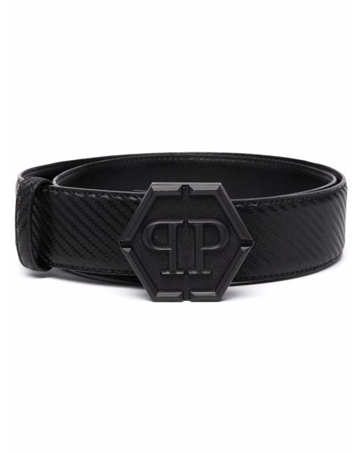 Philipp Plein Hexagon-logo buckle belt