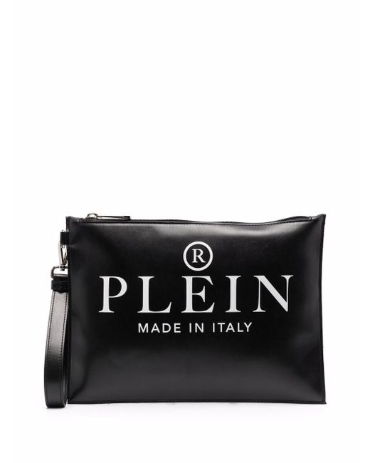 Philipp Plein logo-print clutch bag