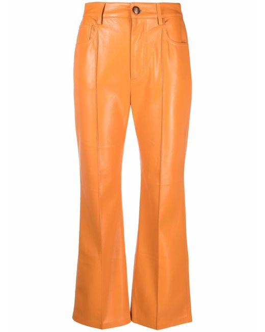 Nanushka faux-leather flared trousers
