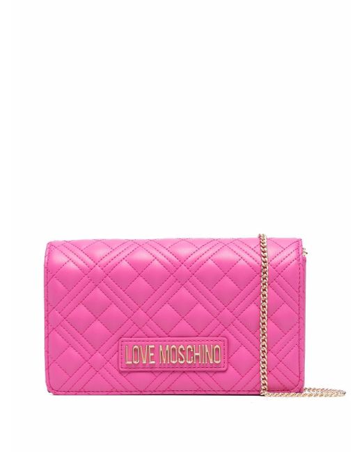 Love Moschino diamond-quilted logo shoulder bag
