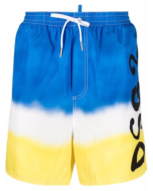 Dsquared2 spray-paint print swim shorts