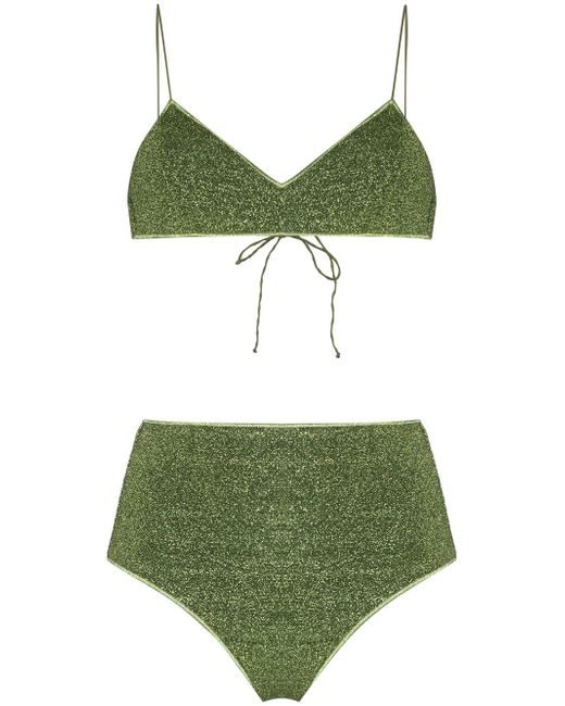 Oséree Lumière lurex high-waisted bikini set