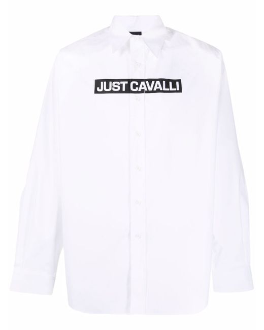 Just Cavalli logo-print cotton shirt