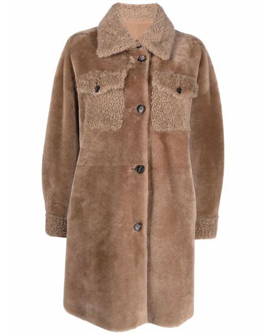 Suprema single-breasted shearling coat