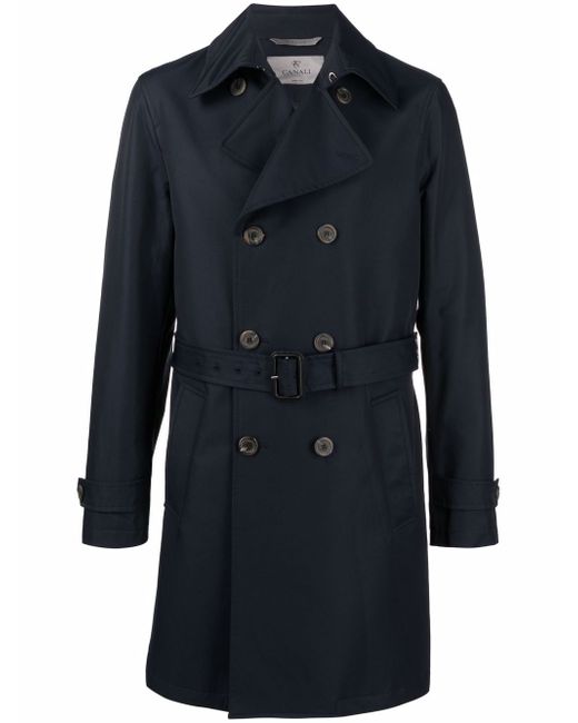 Canali double-breasted belt coat