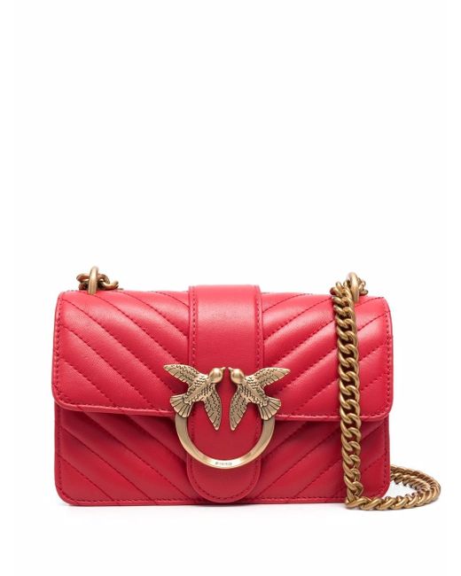 Pinko Love logo-plaque quilted tote bag
