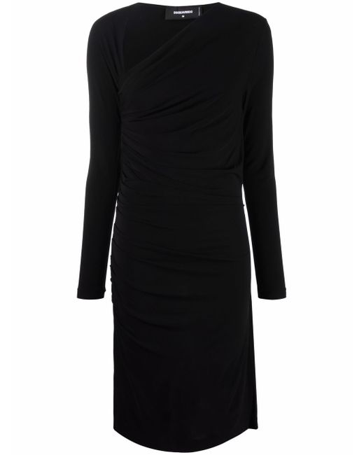 Dsquared2 asymmetric-neck ruched dress