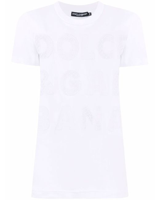 Dolce & Gabbana openwork-logo cotton T-shirt