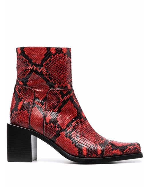 Buttero® snakeskin print ankle boots