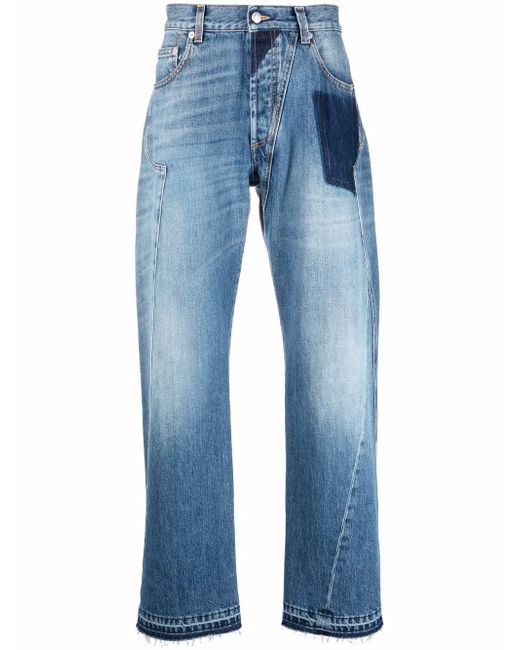 Alexander McQueen patchwork loose-fit jeans