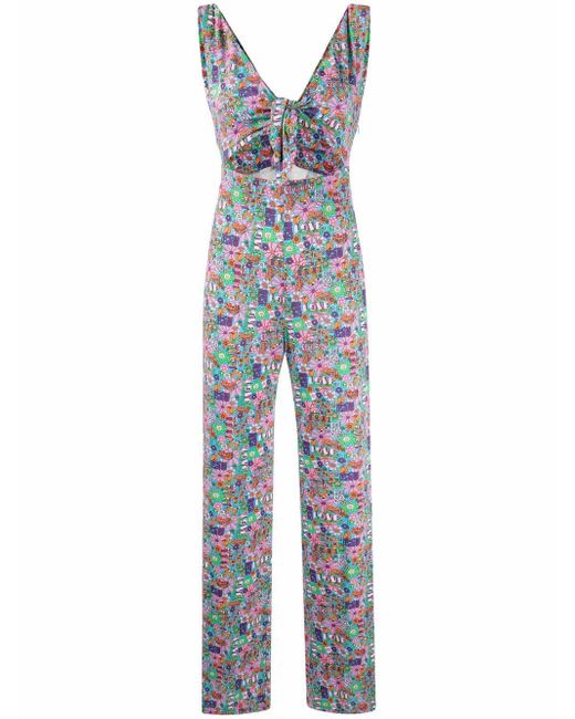 Chiara Ferragni floral-print knot-detail jumpsuit
