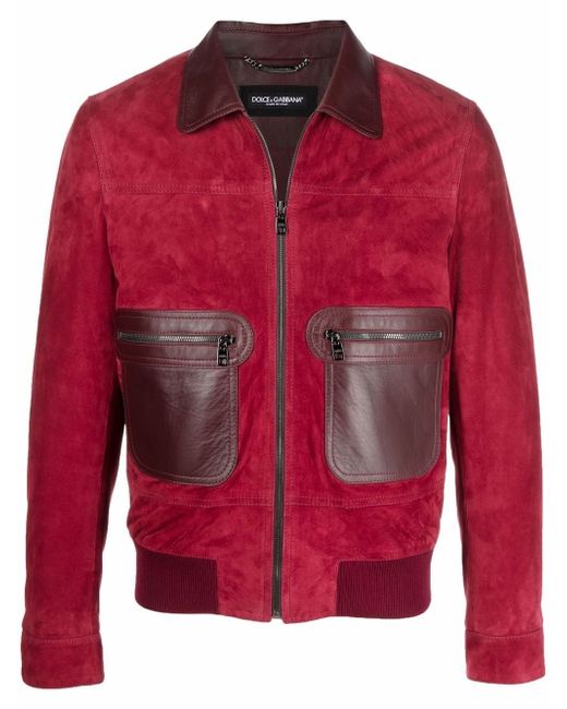 Dolce & Gabbana two-tone zip leather jacket