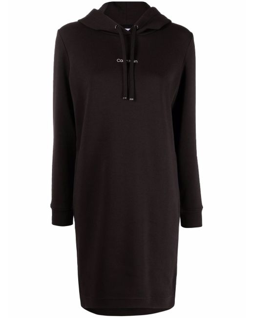 Calvin Klein logo-print hoodie short dress