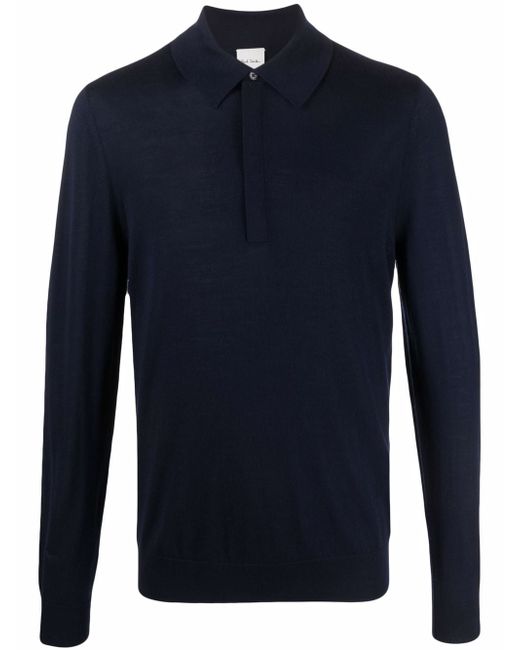 Paul Smith Signature Stripe-trim knitted polo shirt