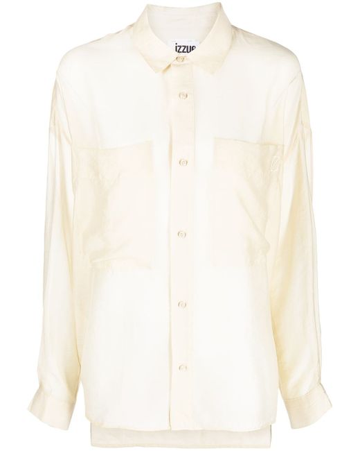 Izzue sheer button-down shirt