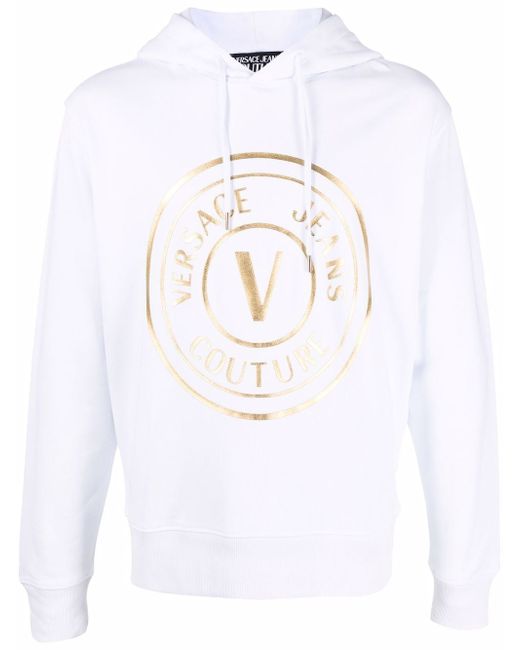Versace Jeans Couture round logo cotton hoodie