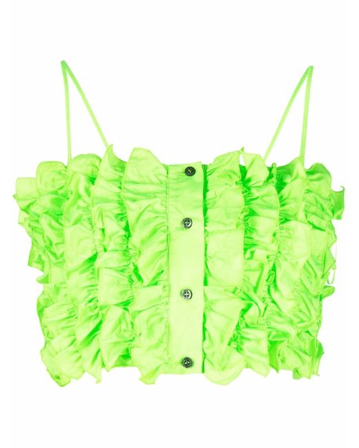 Msgm cropped ruffled top