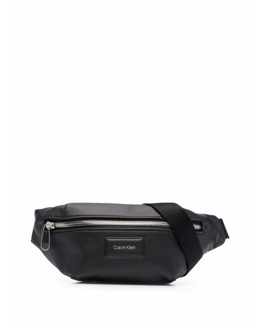 Calvin Klein logo-patch faux-leather belt bag