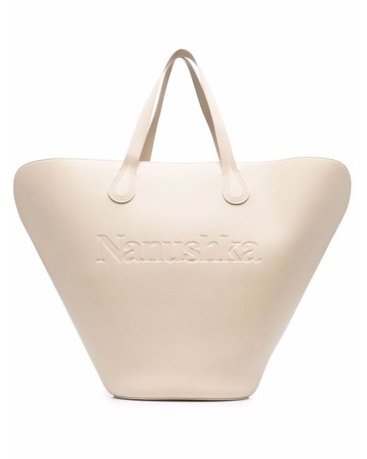 Nanushka debossed-logo bucket bag
