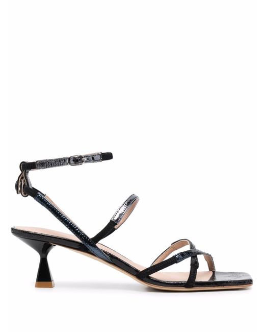 Scarosso Sally metallic-effect heeled sandals